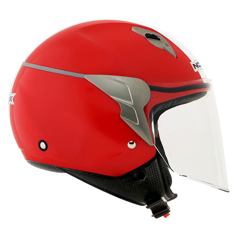 Capacete Norisk Jet Linea Branco/Vermelho