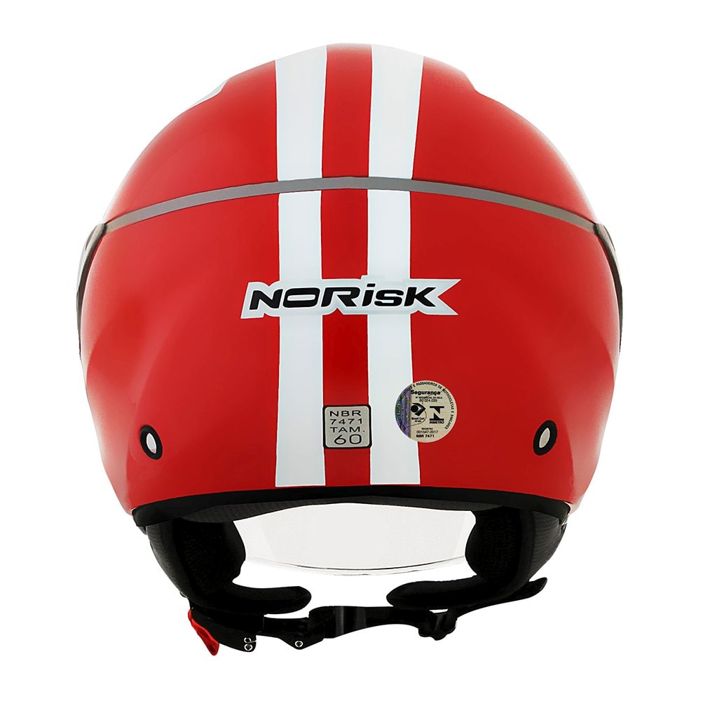 Capacete Norisk Jet Linea Branco/Vermelho