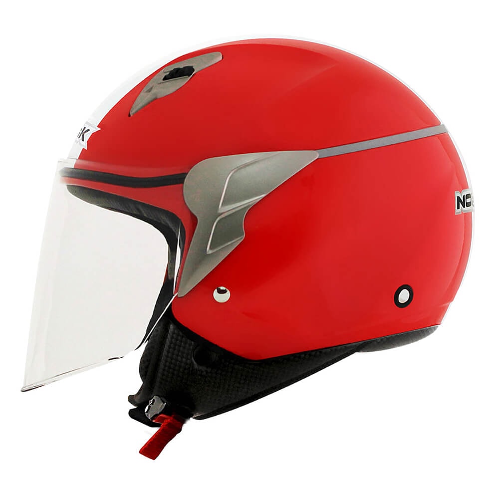 Capacete Norisk Jet Linea Branco/Vermelho