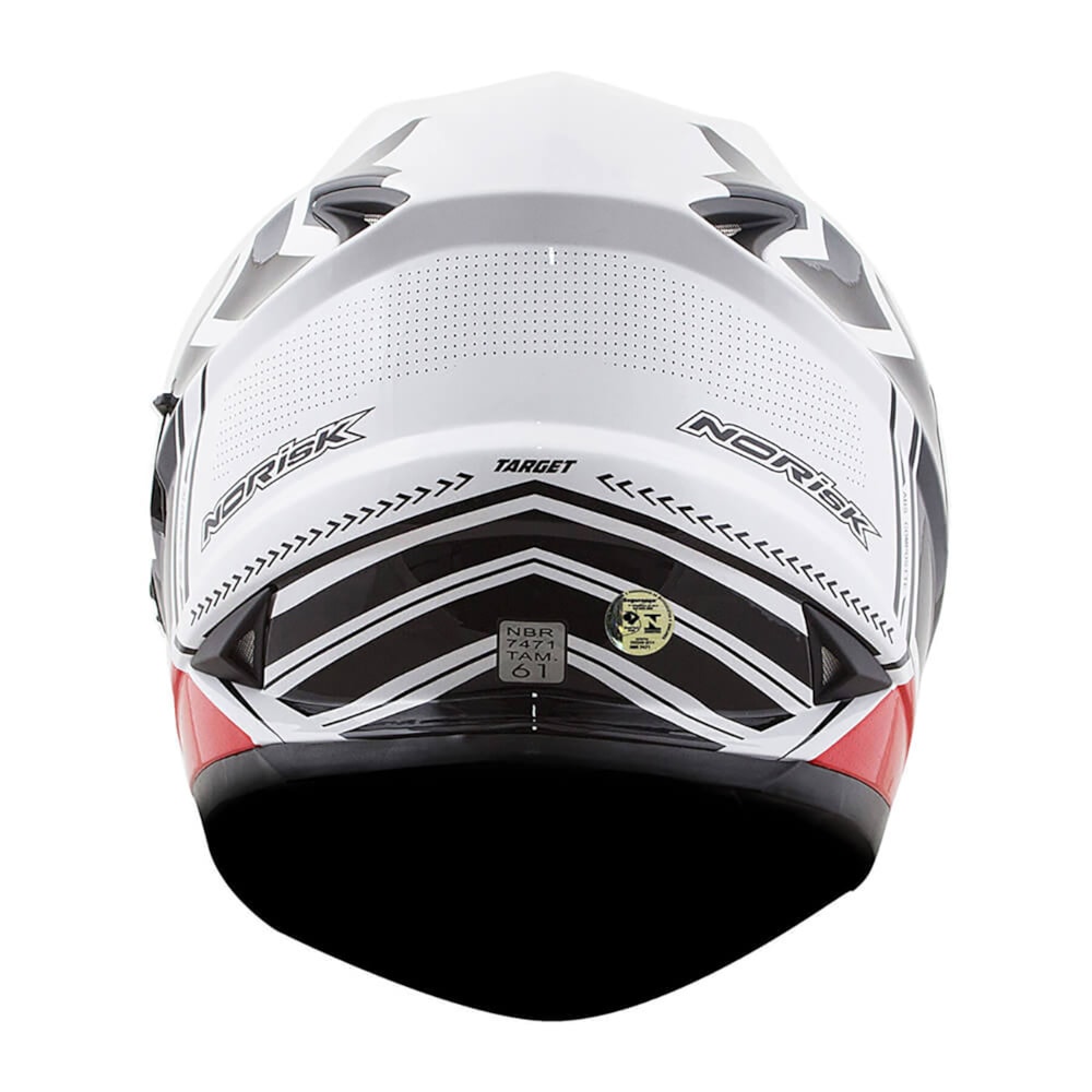 Capacete Norisk Soul FF302 Target Branco/Preto/Vermelho