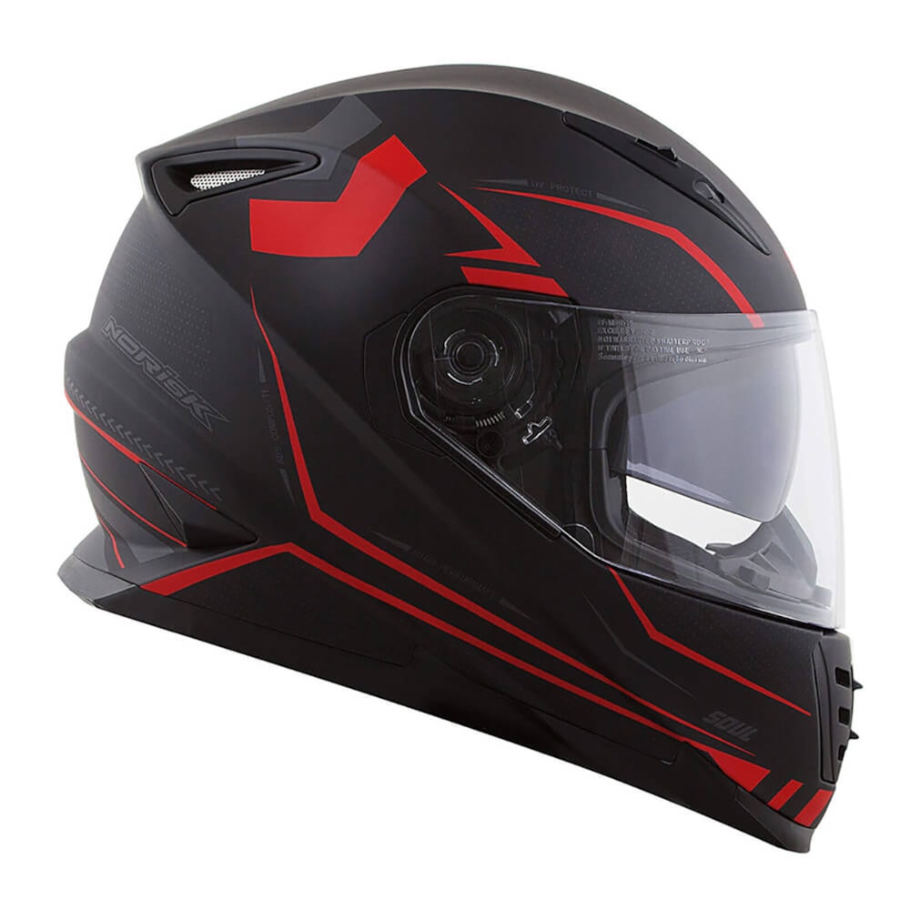 Capacete Norisk Soul FF302 Target Vermelho Fosco/Preto