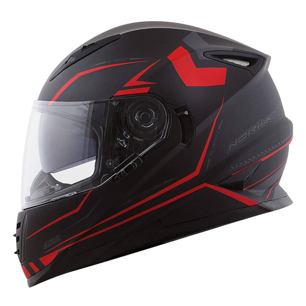 Capacete Norisk Soul FF302 Target Vermelho Fosco/Preto