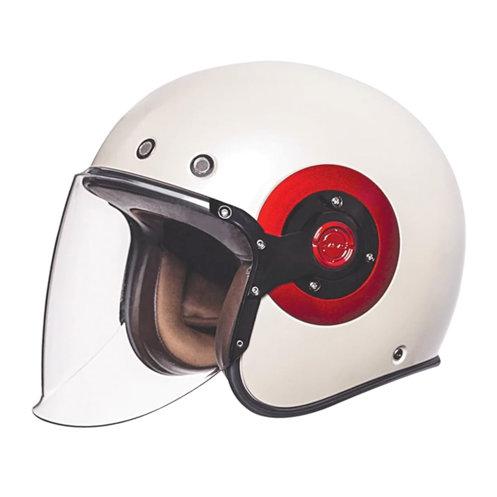 Capacete SMK Retro Jet Pearl White Gl130