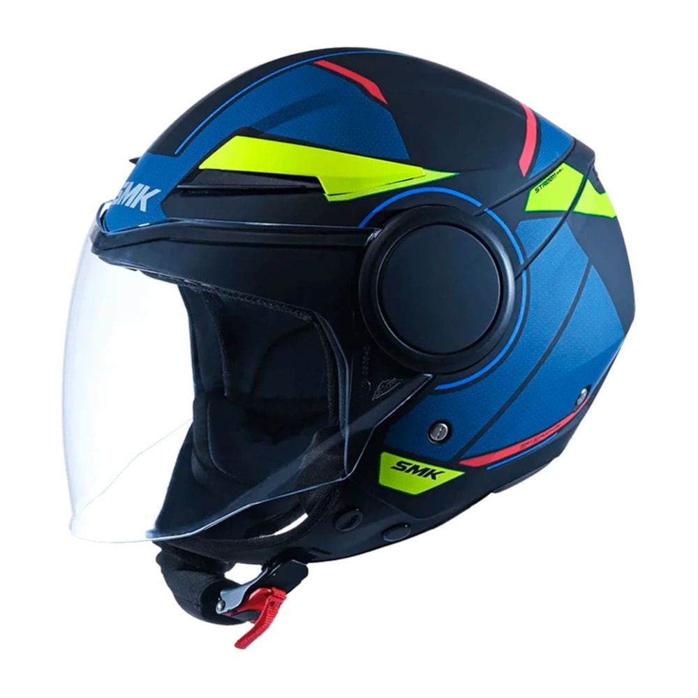 Capacete SMK Streem Black Blue Yelllow MA254