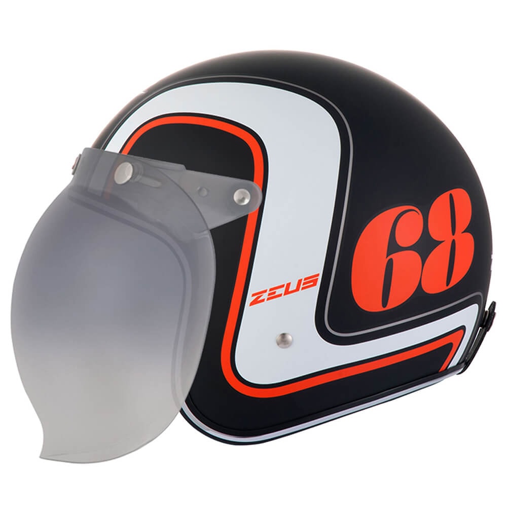 Capacete Zeus 380H Matt Black/K36 Orange - Sacramento